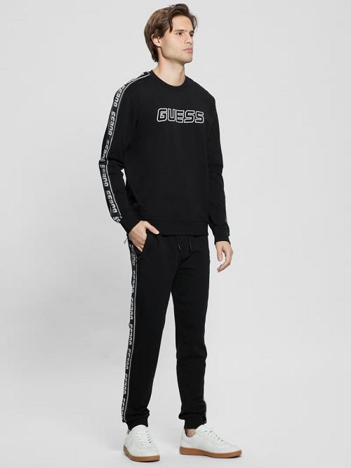 Guess Eco Arlo Fleece Sweatshirt Negrii | GUESS-SN31032