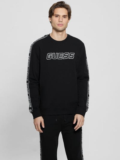 Guess Eco Arlo Fleece Sweatshirt Negrii | GUESS-SN31582
