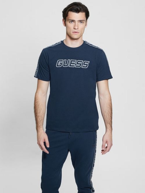 Guess Eco Arlo Jersey Tee Albastri | GUESS-SN31478