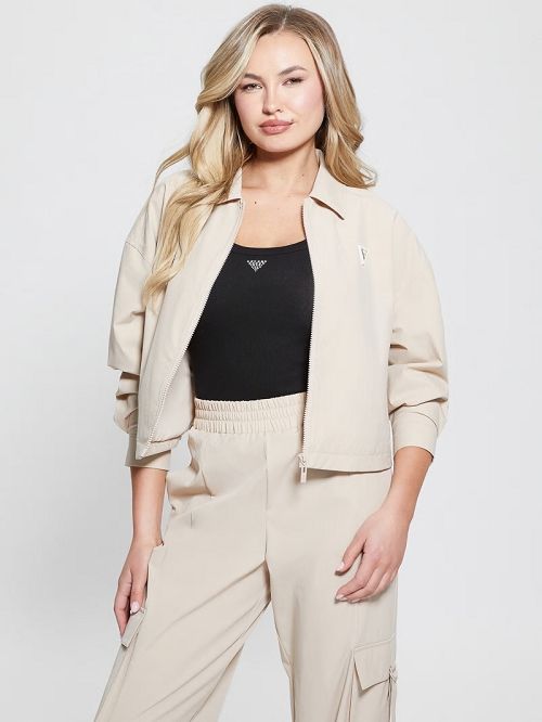Guess Eco Aurélie Zip-Up Jacket Bej | GUESS-SN28391