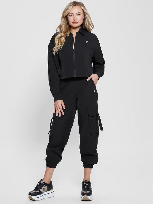 Guess Eco Aurélie Zip-Up Jacket Negrii | GUESS-SN28393