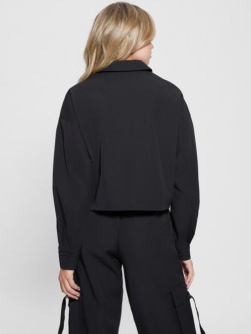 Guess Eco Aurélie Zip-Up Jacket Negrii | GUESS-SN28393
