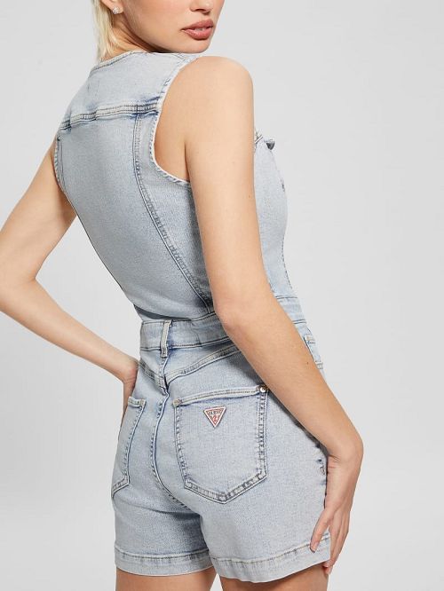 Guess Eco Bella Denim Romper Albastri | GUESS-SN26665
