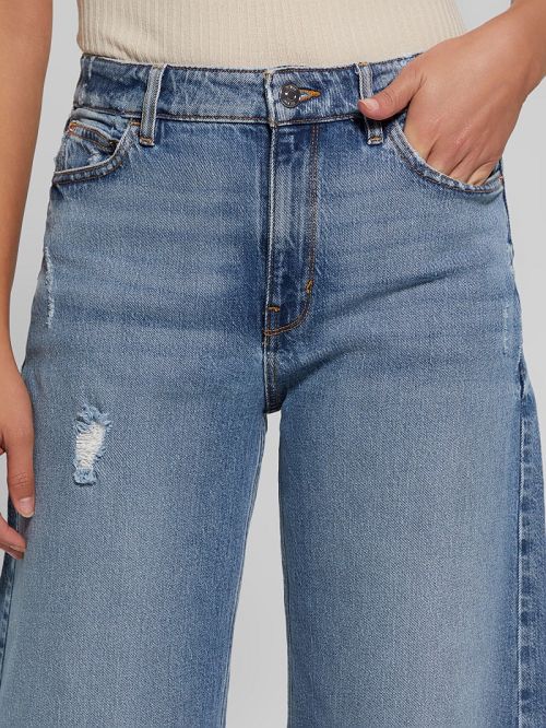 Guess Eco Bellflower Wide Leg Jeans Albastri | GUESS-SN26663