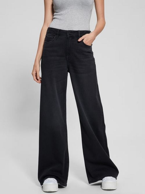 Guess Eco Bellflower Wide Leg Jeans Negrii | GUESS-SN26598