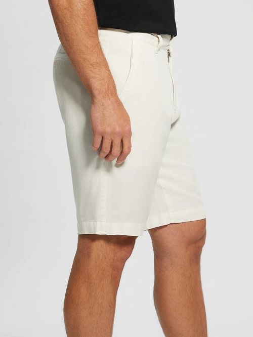Guess Eco Bowie Shorts Albi | GUESS-SN31365