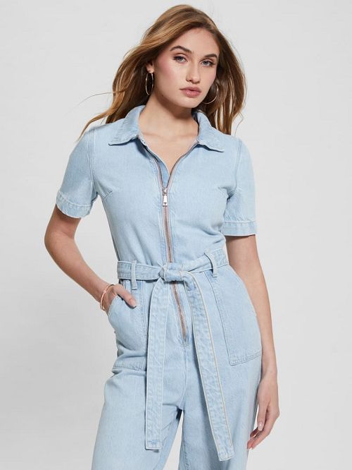 Guess Eco Brenda Denim Jumpsuit Albastri | GUESS-SN26681