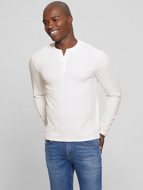 Guess Eco Brentwood Knit Henley Albi | GUESS-SN30622