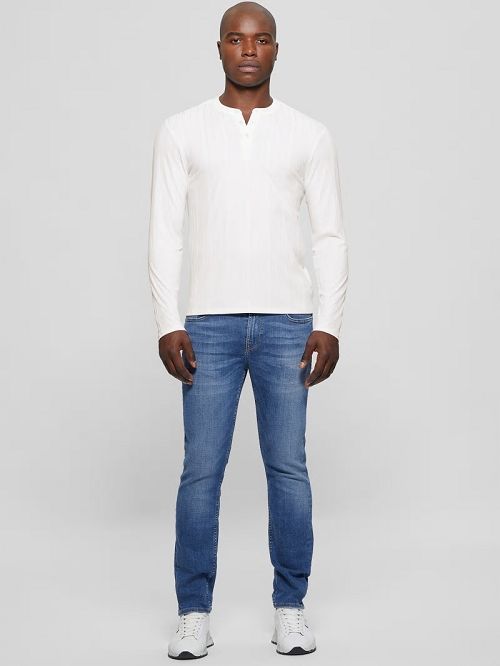 Guess Eco Brentwood Knit Henley Albi | GUESS-SN30622