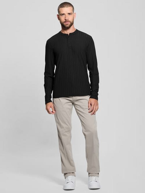 Guess Eco Brentwood Knit Henley Negrii | GUESS-SN30713