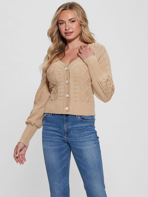 Guess Eco Brielle Cardigan Sweater Bej | GUESS-SN27792