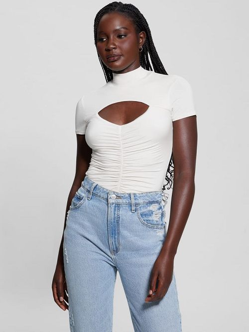 Guess Eco Brienna Cutout Top Albi | GUESS-SN27248