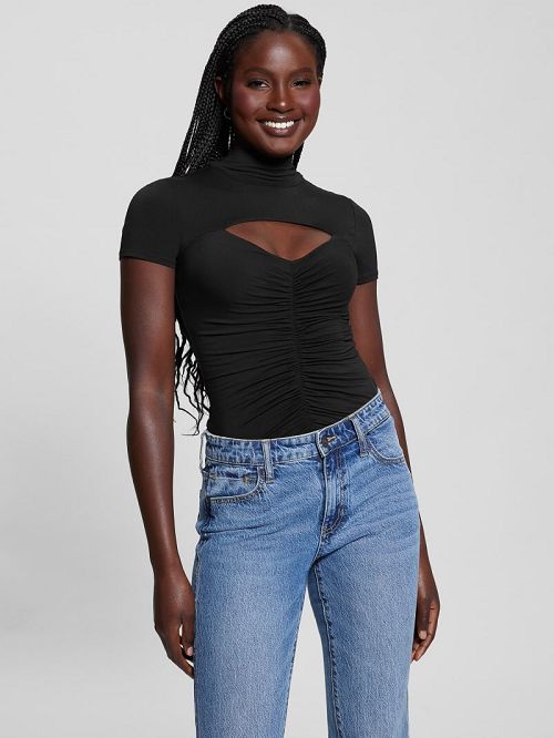 Guess Eco Brienna Cutout Top Negrii | GUESS-SN27442