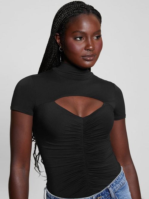 Guess Eco Brienna Cutout Top Negrii | GUESS-SN27442