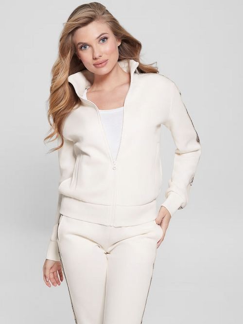 Guess Eco Britney Full-Zip Sweatshirt Albi | GUESS-SN28378
