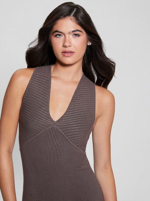 Guess Eco Carista Midi Sweater Dress Maro | GUESS-SN26890