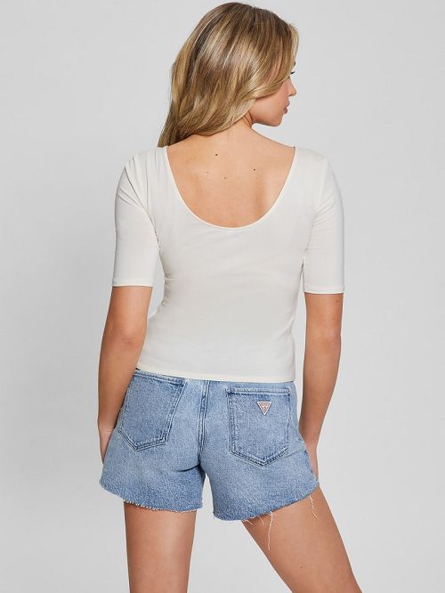 Guess Eco Clara Twisted Yoke Top Albi | GUESS-SN27400