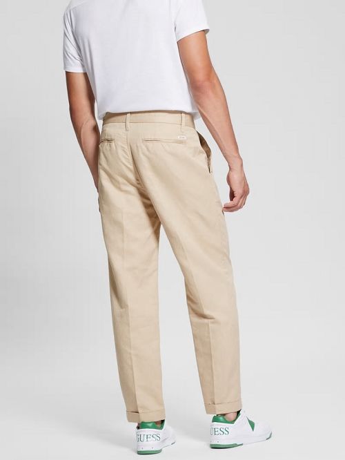 Guess Eco Clement Twill Cropped Chino Pants Bej | GUESS-SN31440