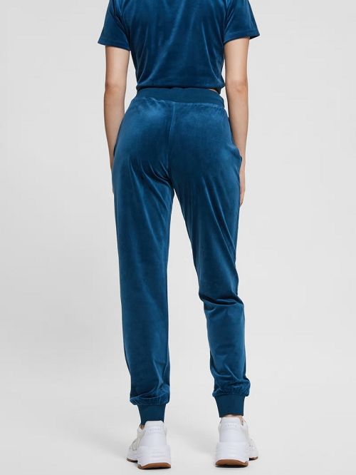 Guess Eco Couture Velvet Joggers Albastri | GUESS-SN28482