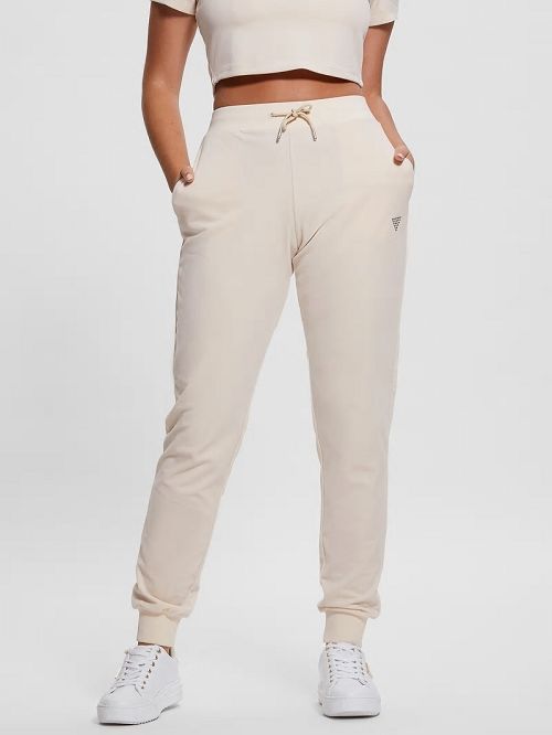 Guess Eco Couture Velvet Joggers Albi | GUESS-SN28433