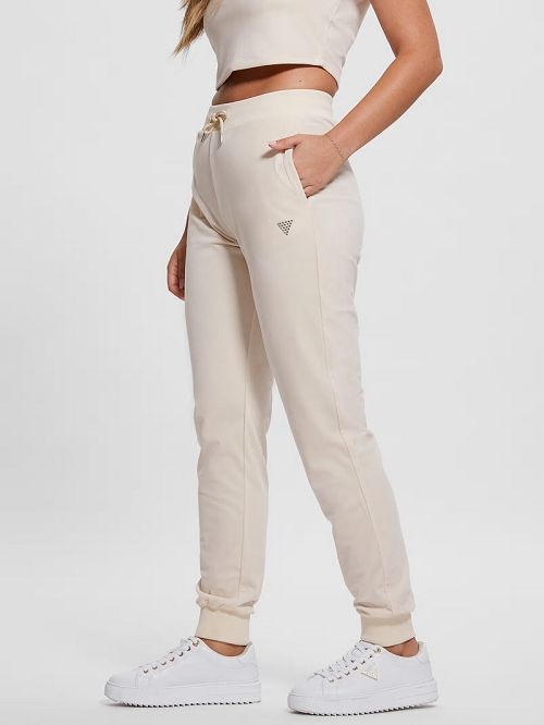 Guess Eco Couture Velvet Joggers Albi | GUESS-SN28433