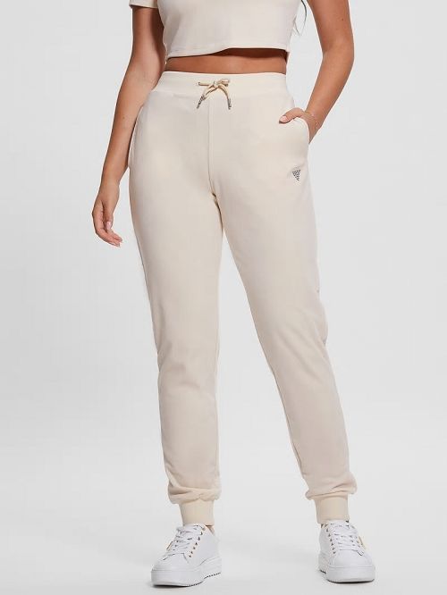 Guess Eco Couture Velvet Joggers Albi | GUESS-SN28433