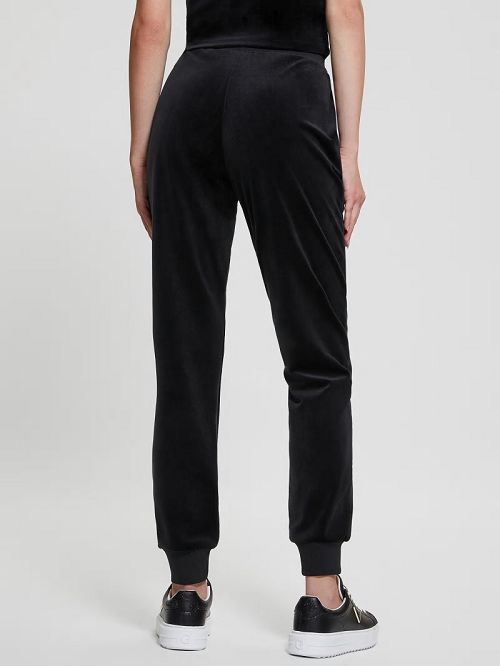 Guess Eco Couture Velvet Joggers Negrii | GUESS-SN28472