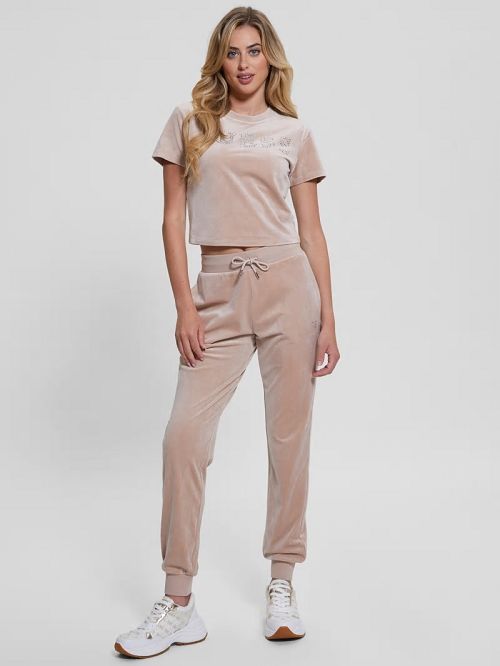 Guess Eco Couture Velvet Logo Tee Roz | GUESS-SN27244