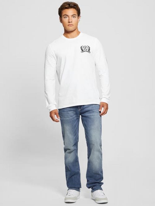 Guess Eco Crest Logo Crewneck Albi | GUESS-SN31042