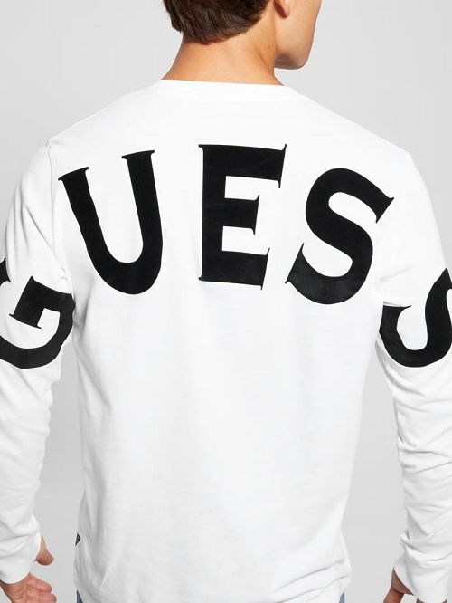 Guess Eco Crest Logo Crewneck Albi | GUESS-SN31042