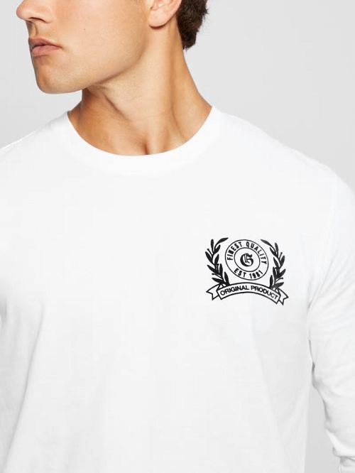Guess Eco Crest Logo Crewneck Albi | GUESS-SN31042
