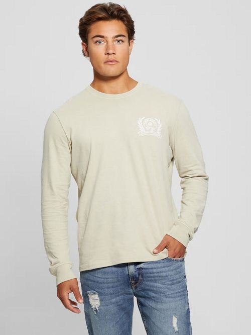 Guess Eco Crest Logo Crewneck Bej | GUESS-SN31060
