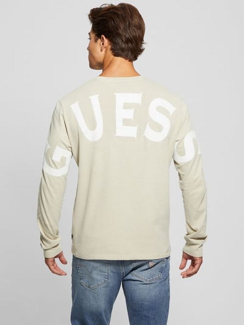 Guess Eco Crest Logo Crewneck Bej | GUESS-SN31060