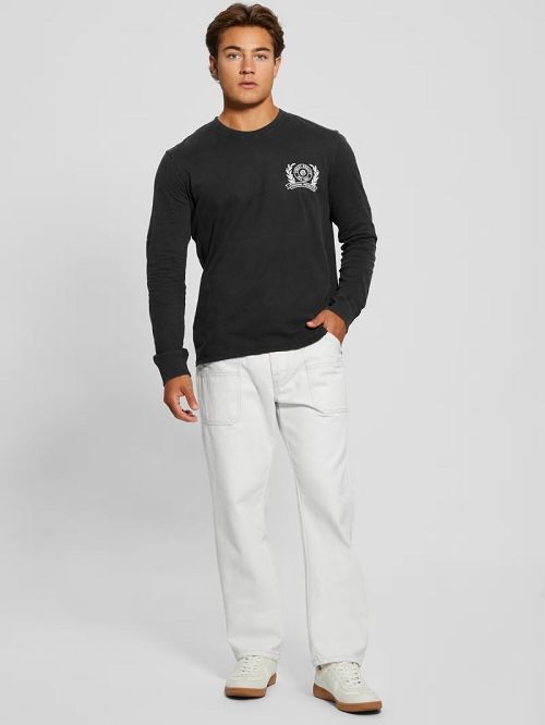 Guess Eco Crest Logo Crewneck Negrii | GUESS-SN31041