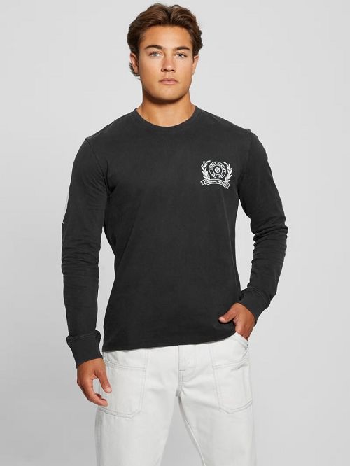 Guess Eco Crest Logo Crewneck Negrii | GUESS-SN31041