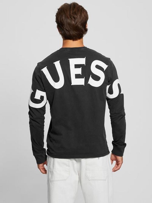 Guess Eco Crest Logo Crewneck Negrii | GUESS-SN31041