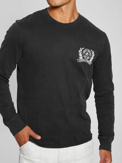 Guess Eco Crest Logo Crewneck Negrii | GUESS-SN31041