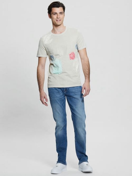 Guess Eco Crewneck Flower Tee Albi | GUESS-SN30522