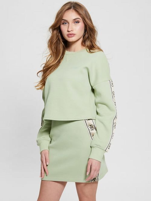 Guess Eco Cymone Quattro G Sweatshirt Verzi | GUESS-SN28348