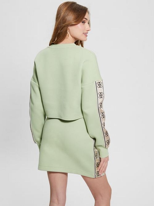 Guess Eco Cymone Quattro G Sweatshirt Verzi | GUESS-SN28348