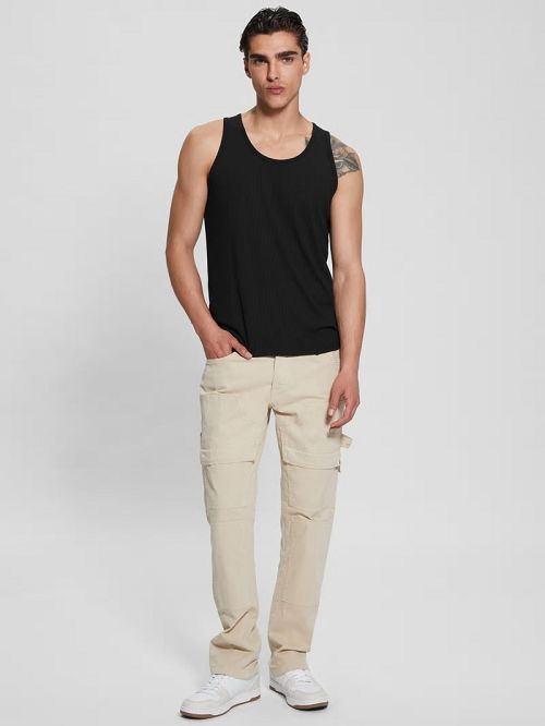 Guess Eco Cyrus Ribbed Tank Negrii | GUESS-SN30621