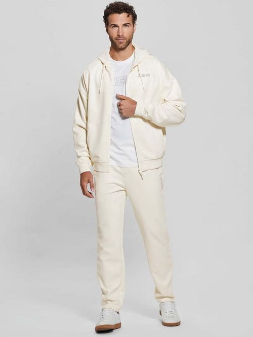 Guess Eco Daril Zip-Up Hoodie Sweatshirt Albi | GUESS-SN31036