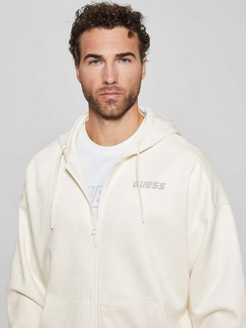 Guess Eco Daril Zip-Up Hoodie Sweatshirt Albi | GUESS-SN31036