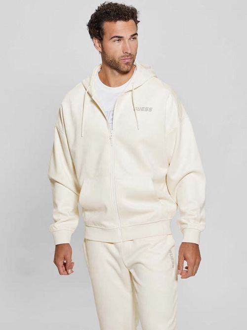 Guess Eco Daril Zip-Up Hoodie Sweatshirt Albi | GUESS-SN31036