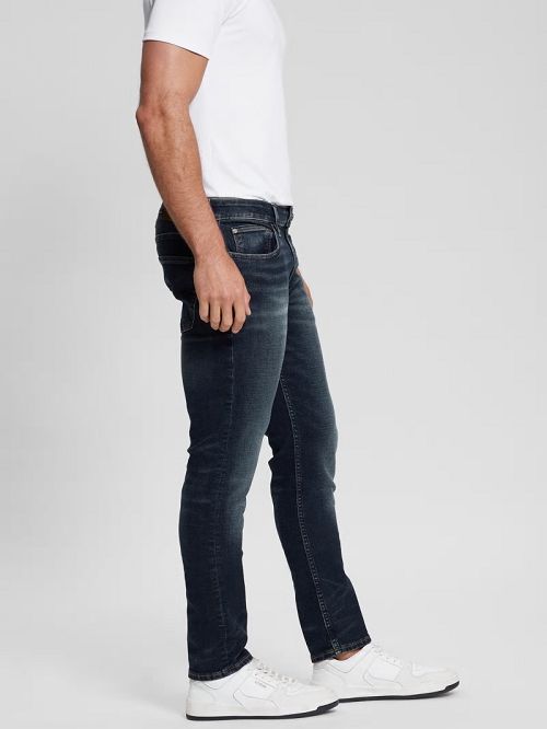 Guess Eco Dark Slim Tapered Denim Jeans Negrii | GUESS-SN30374