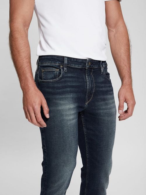 Guess Eco Dark Slim Tapered Denim Jeans Negrii | GUESS-SN30374