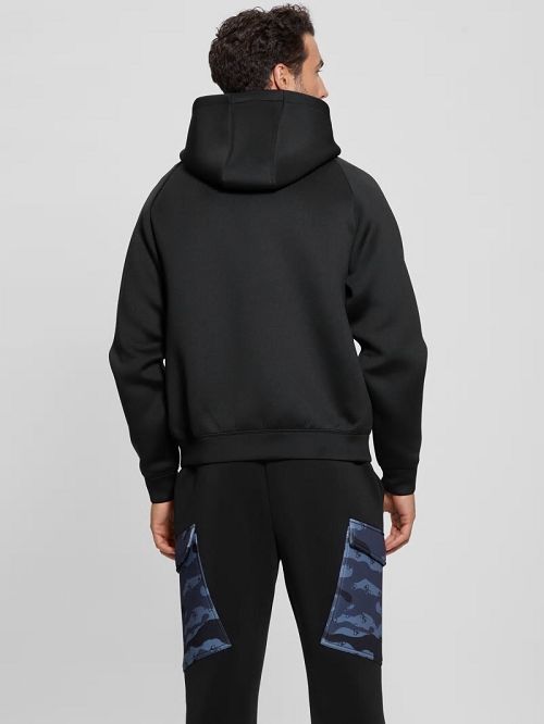 Guess Eco Derych Hooded Sweatshirt Negrii | GUESS-SN31504