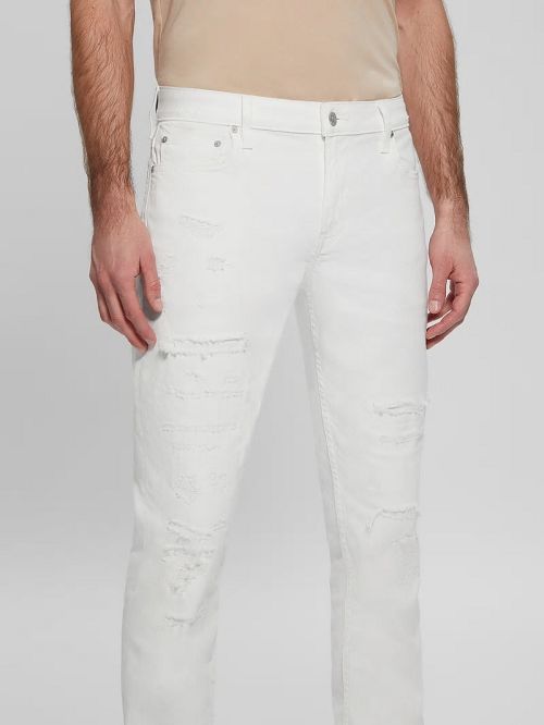 Guess Eco Destroyed Tapered Jeans Albi | GUESS-SN30392