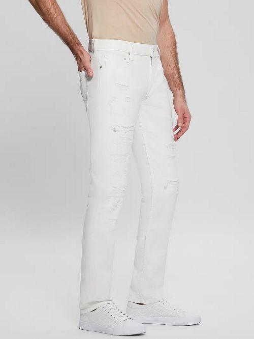 Guess Eco Destroyed Tapered Jeans Albi | GUESS-SN30392