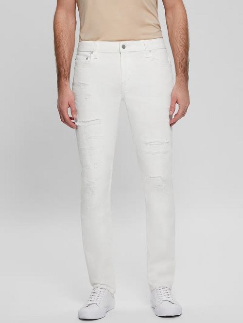 Guess Eco Destroyed Tapered Jeans Albi | GUESS-SN30392